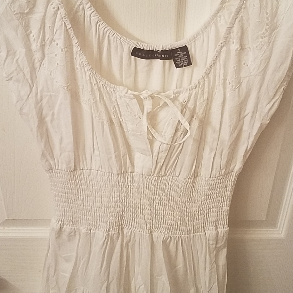 White long linen dress size small